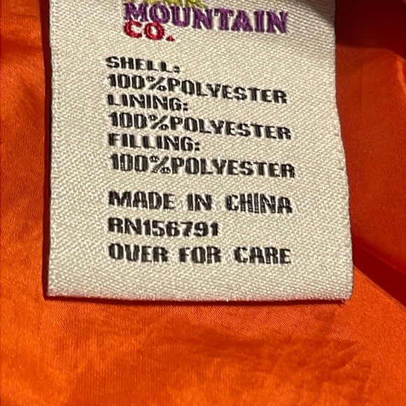 Children's Maroon Puffer Jacket with Orange Trim - Picture 7 of 8